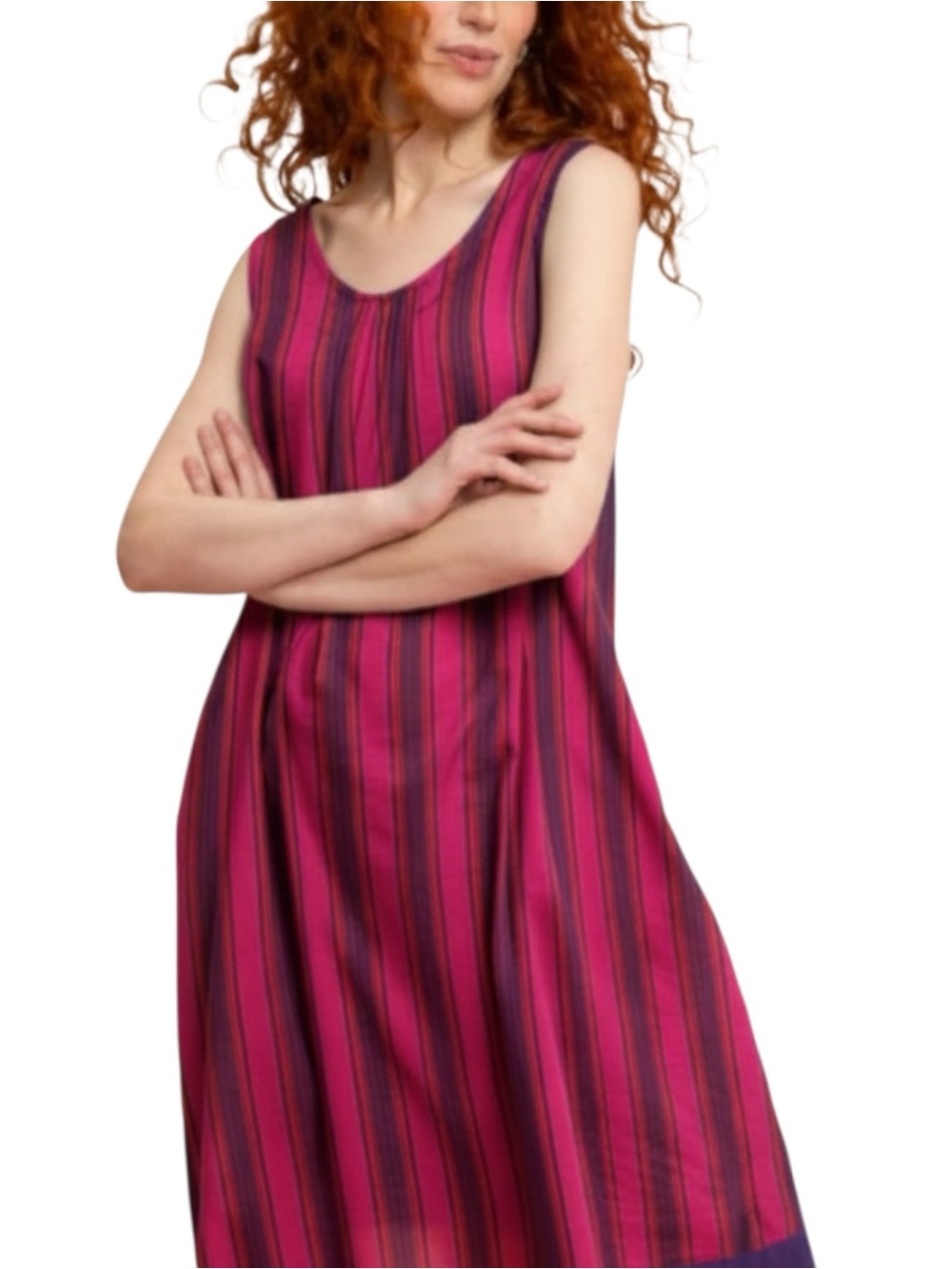 NWT Gudrun Sjoden Ava Printed Sleeveless Dress Pink Multi Size XL